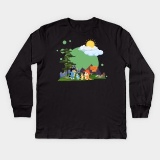 bluey camp Kids Long Sleeve T-Shirt